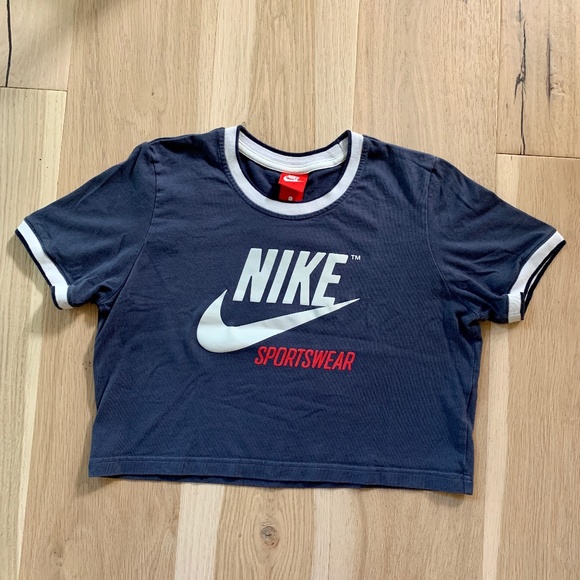 NIKE Reworked Crop Top T-Shirt - Picture 1 of 5